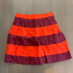 Loft orange and maroon skirt
